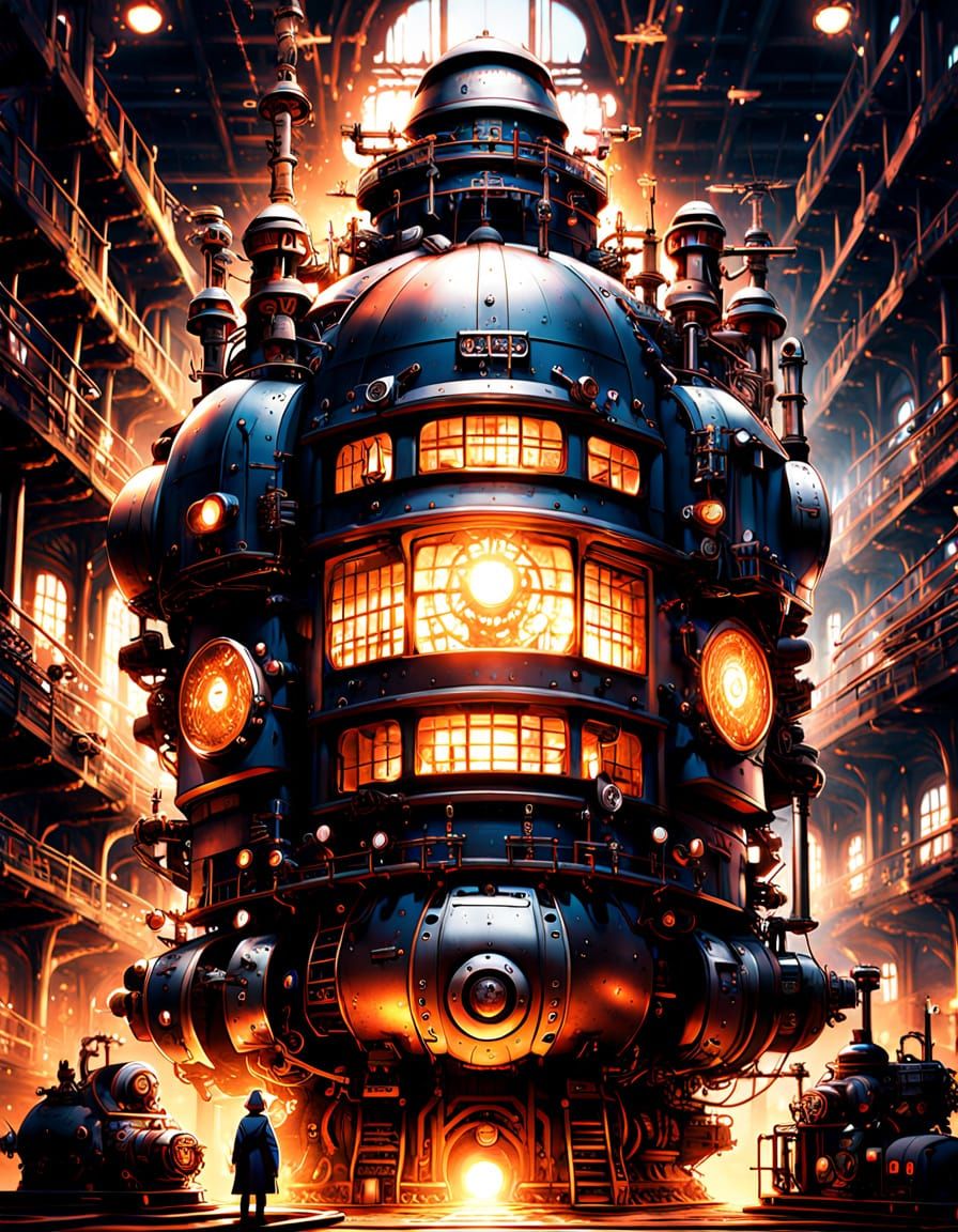 Colossal Mechanical Heart in Cosmic Abyss