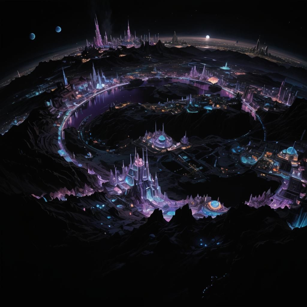 Futuristic Lunar City in Sci-Fi Digital Art