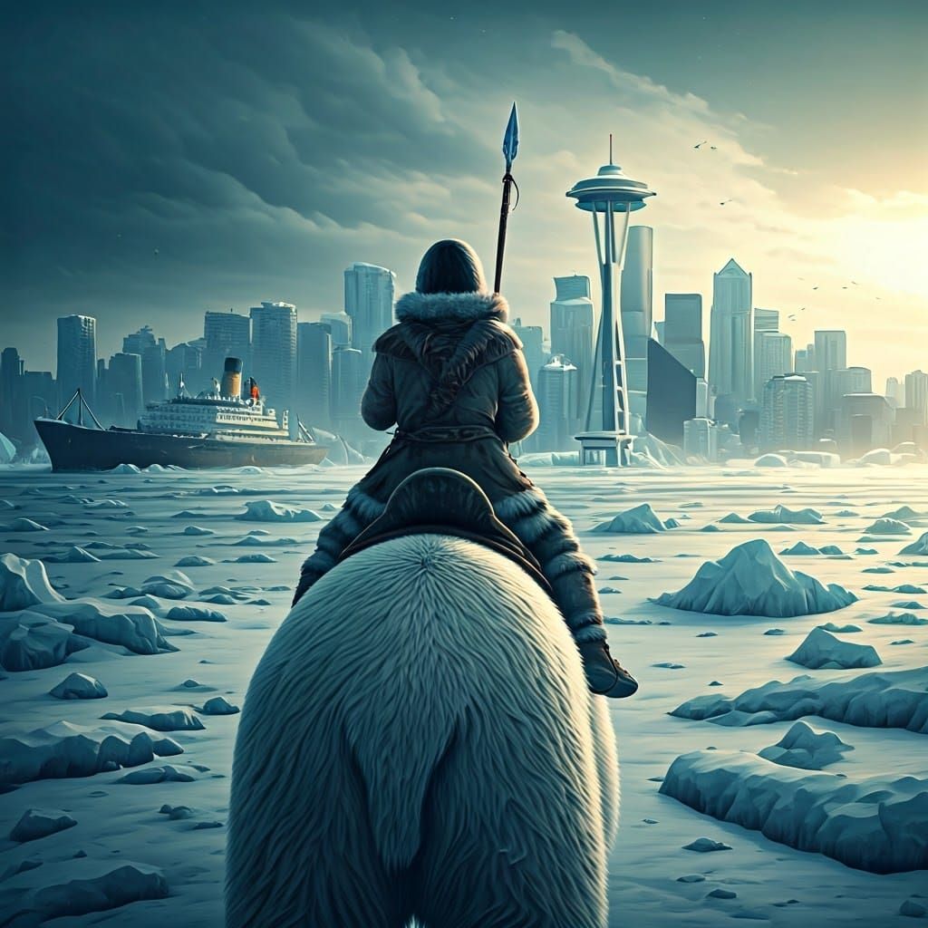 Inuit Nomad Rides Polar Bear Through Post-Apocalyptic Seattl...