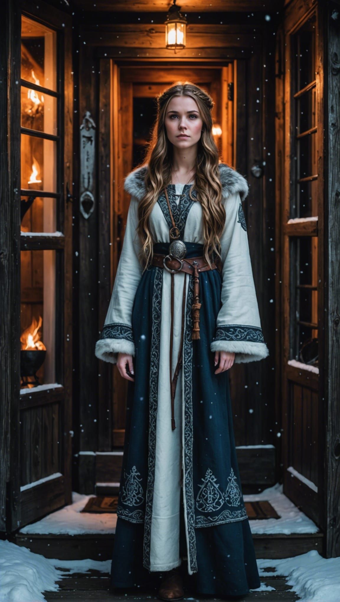 girl in viking era female clothing