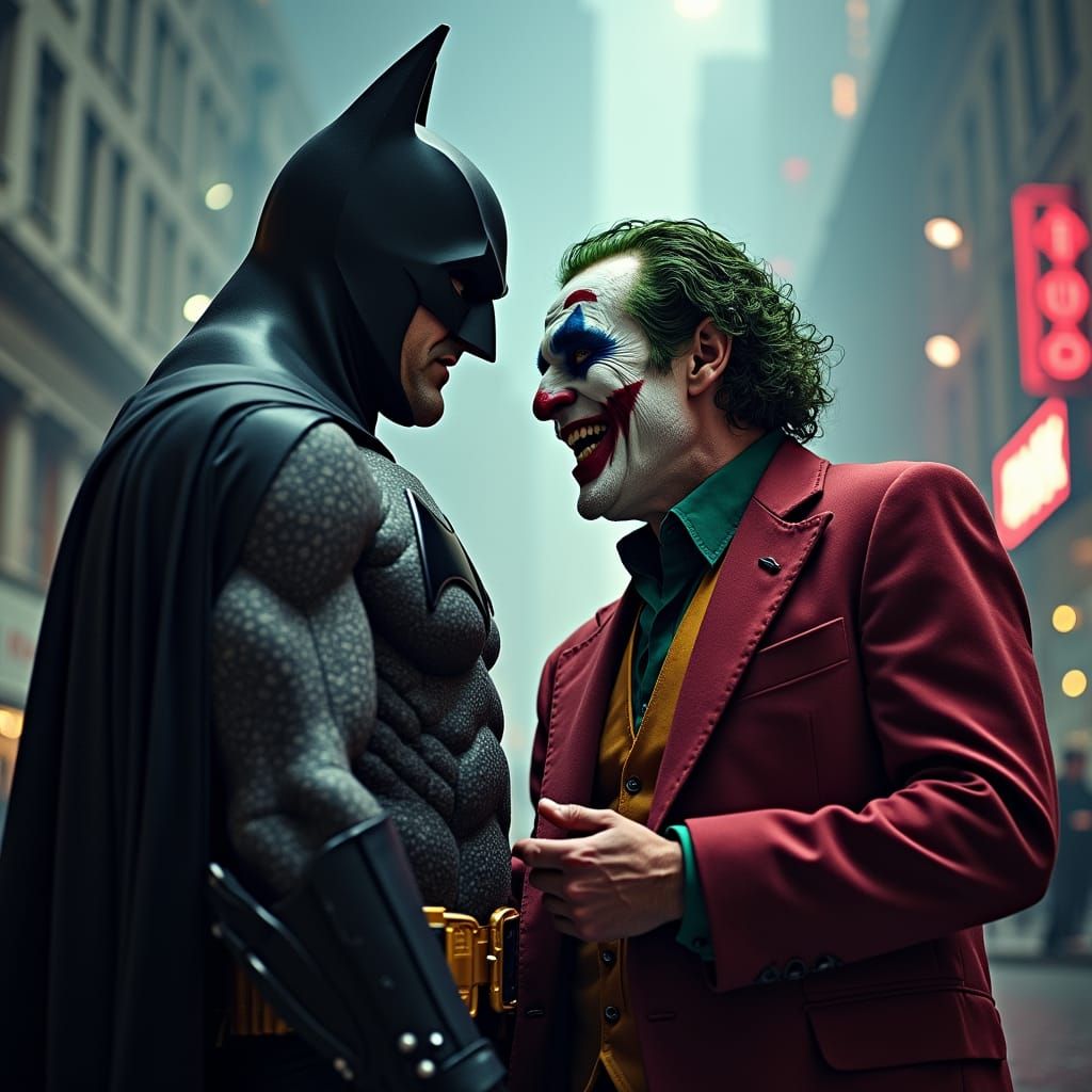 Batman Confronts The Joker in Gotham City