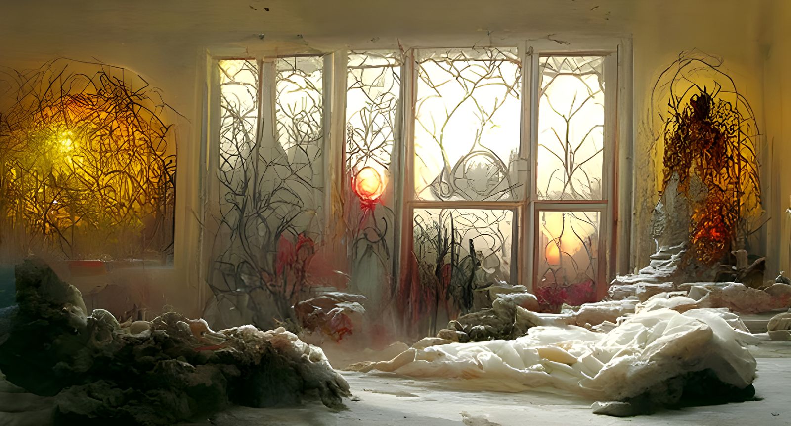 Ethereal Cottage Shines Through Winter Storm