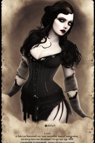 Gothic Queen Portrait in Dieselpunk Style
