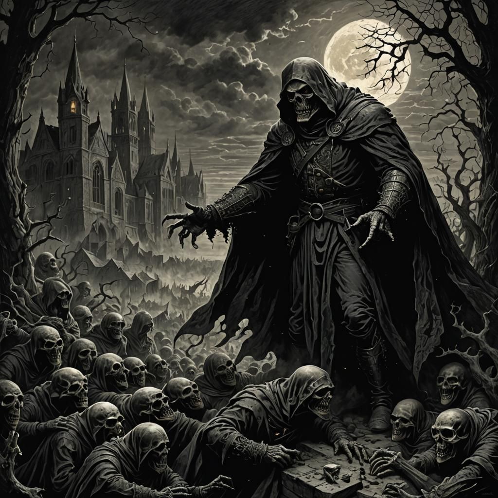 Eerie Gothic Scene in the Style of Doré