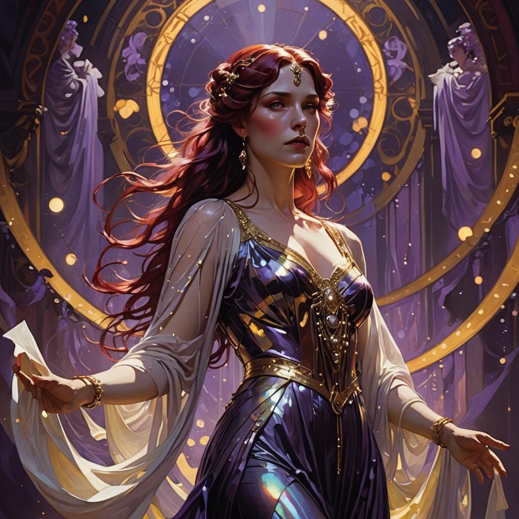 Ethereal Opera Singer in Alphonse Mucha Style