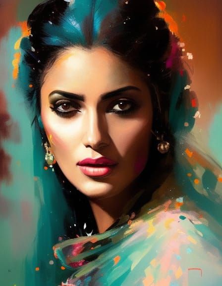 Esmeralda Portrait in Graffiti Art Style