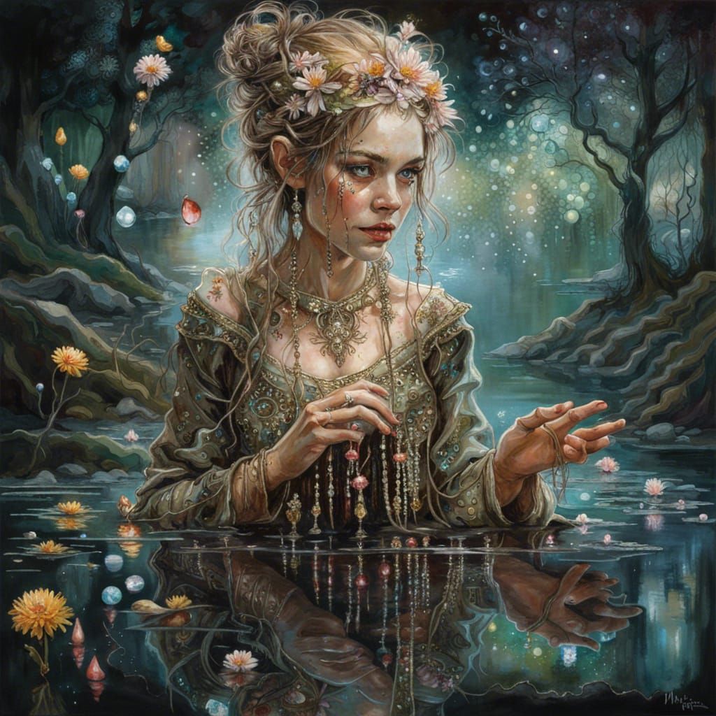 Elf Princess Portrait in Dark Fantasy Style