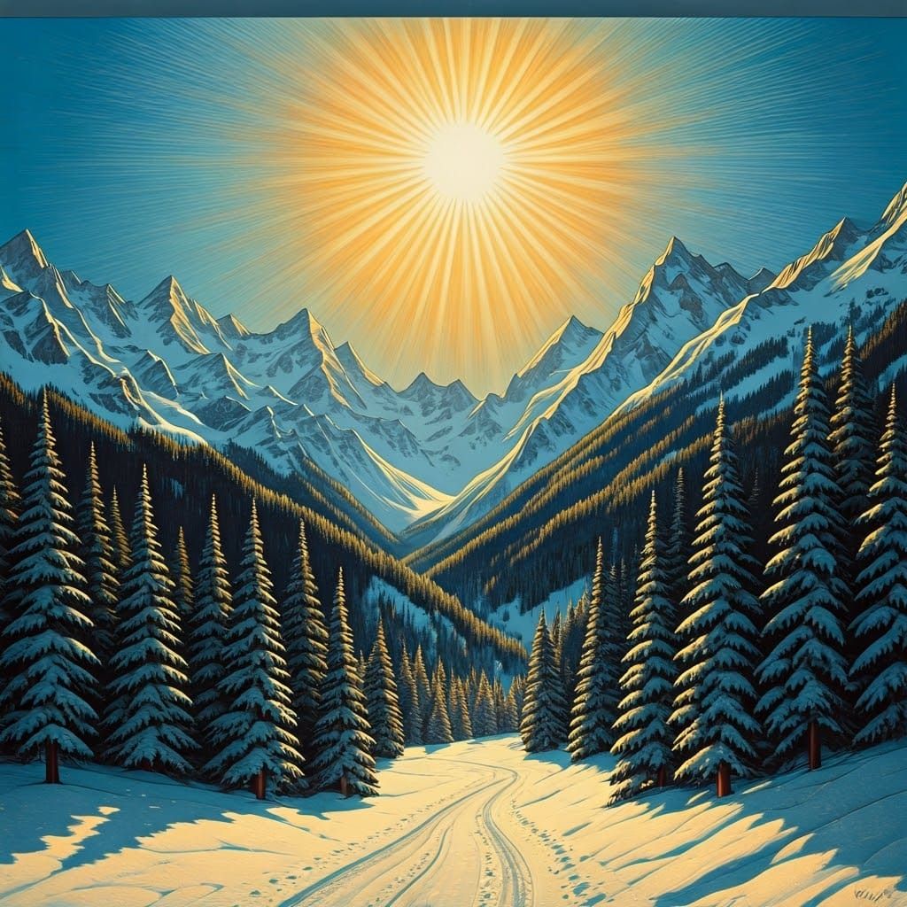 Winter Landscape in the Style of Romanticism