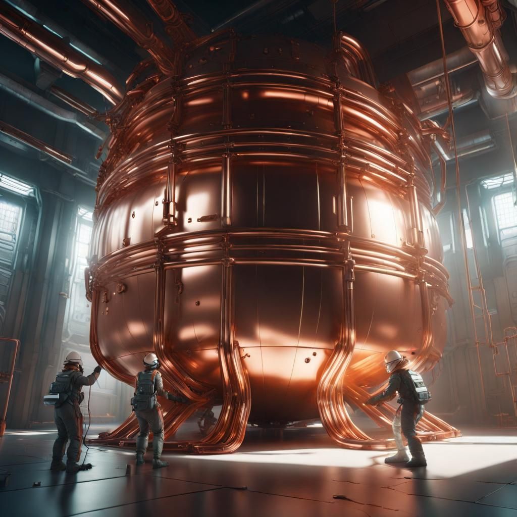 Futuristic Copper Tank Cleaning in Sci-Fi Style