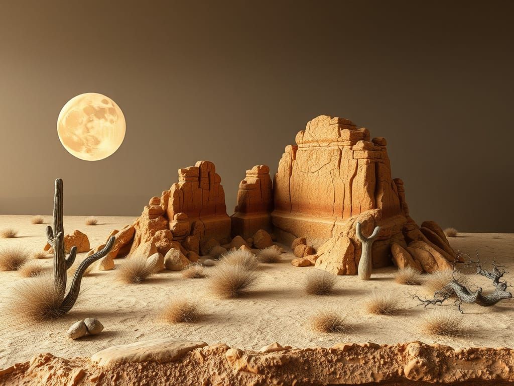 Resin Cast Mirror Desert Echoes