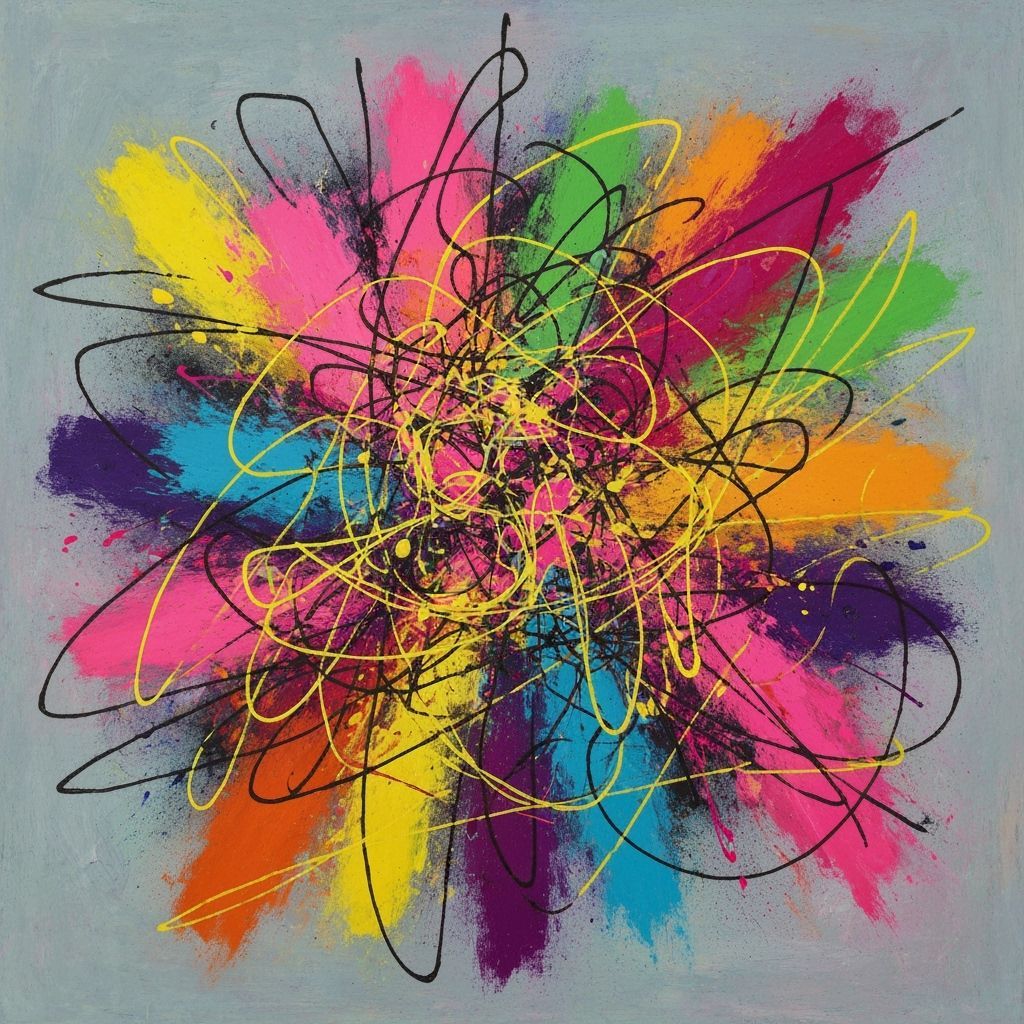 Vibrant Abstract Explosion of Color and Form