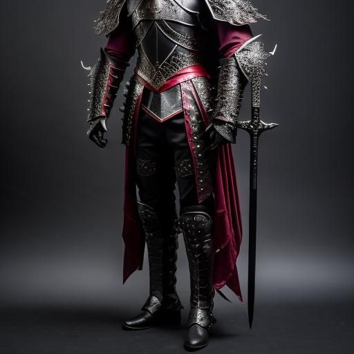 Demonic Knight in Dark Armor with Fiery Veins