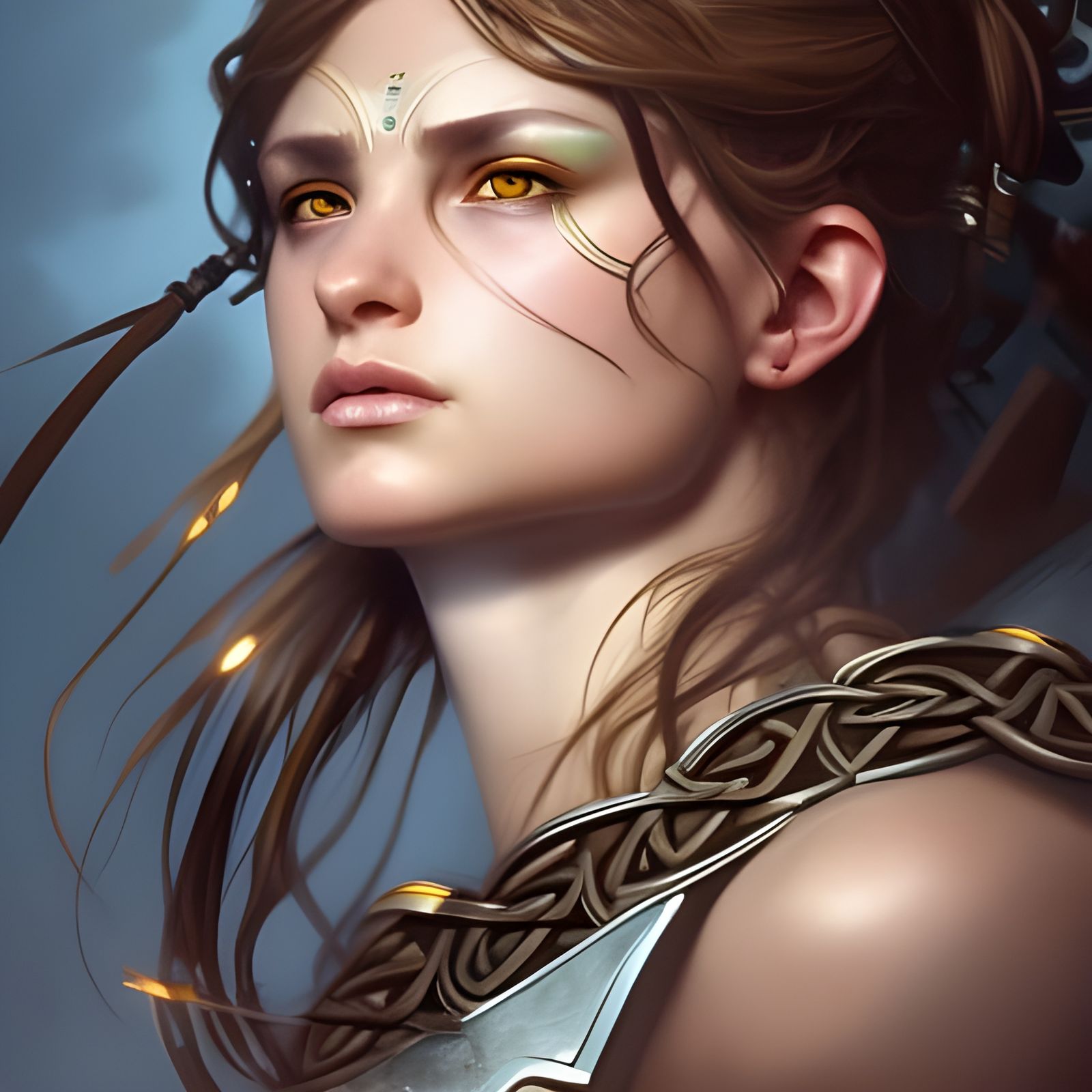 Celtic Warrior Portrait in Hyperdetailed Style