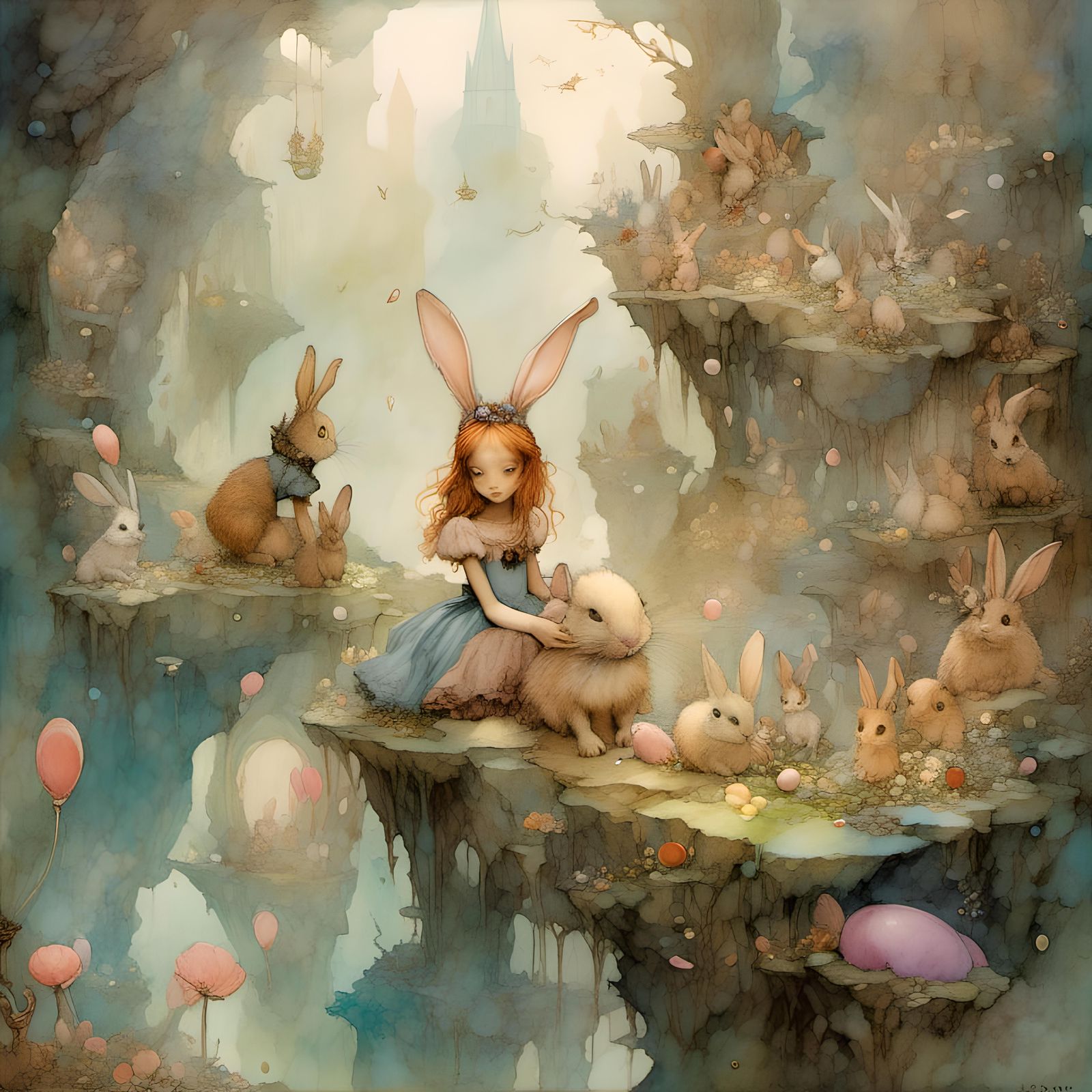 Fantasy By Alice Rahon <lora:TallBunny1:0.25>