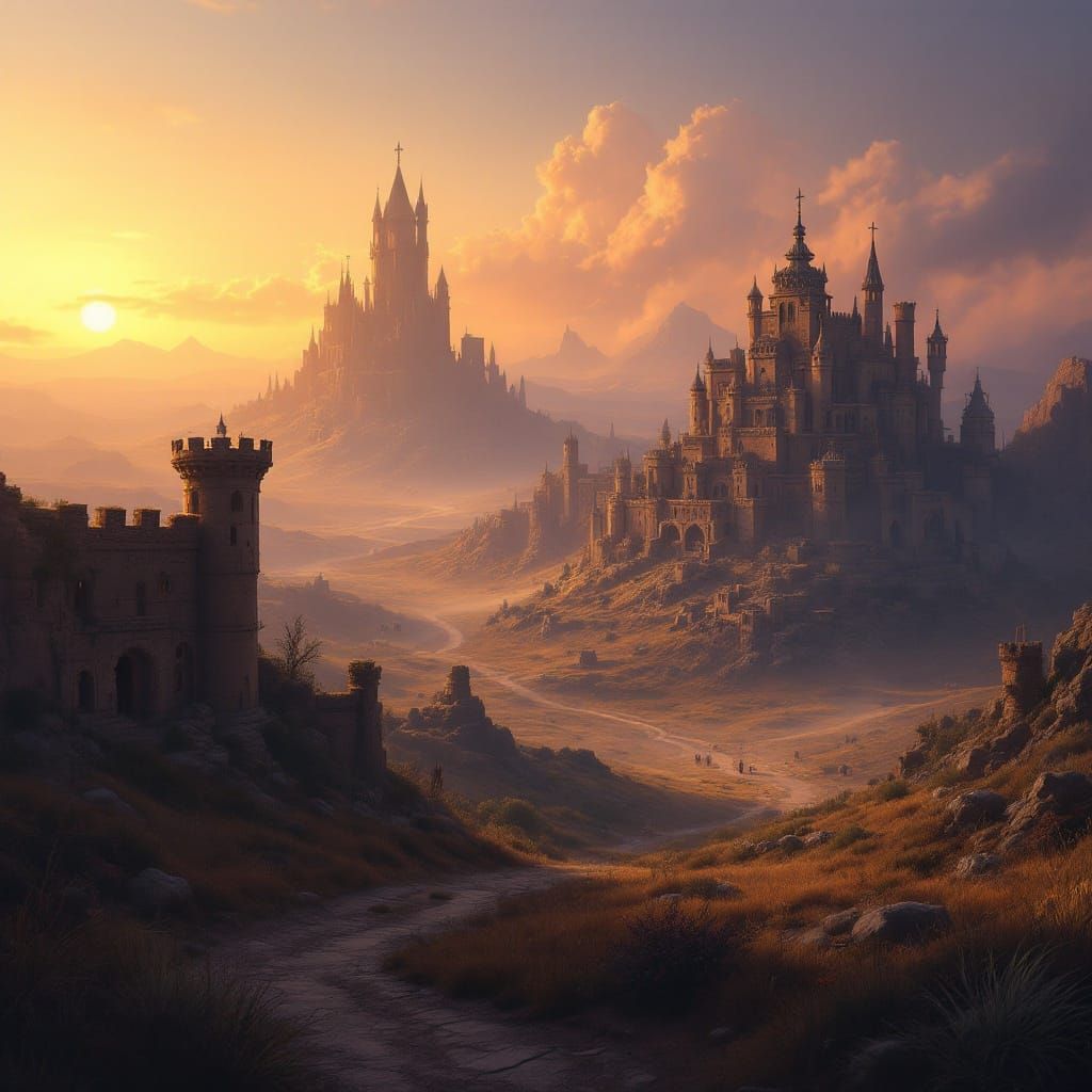Surreal Frontier Enchantment Unfolds in a Medieval Fantasy W...