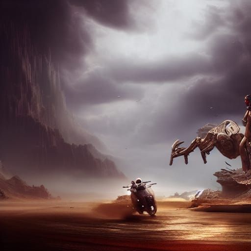 Epic Cinematic Digital Painting of Speed Concept