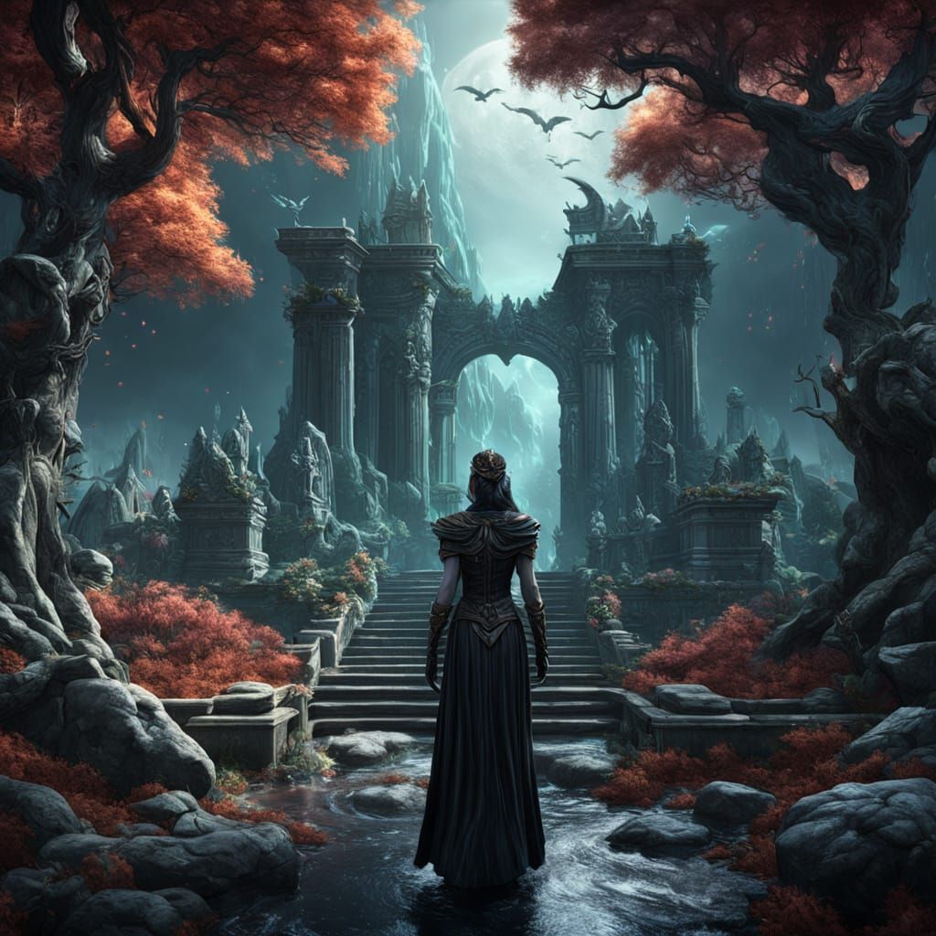 Ethereal Goddess Descends into Mystical Underworld