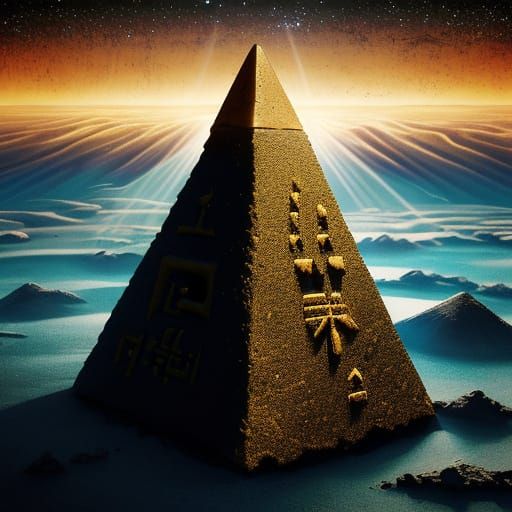 Ancient Egyptian World in Cosmic Oil Painting