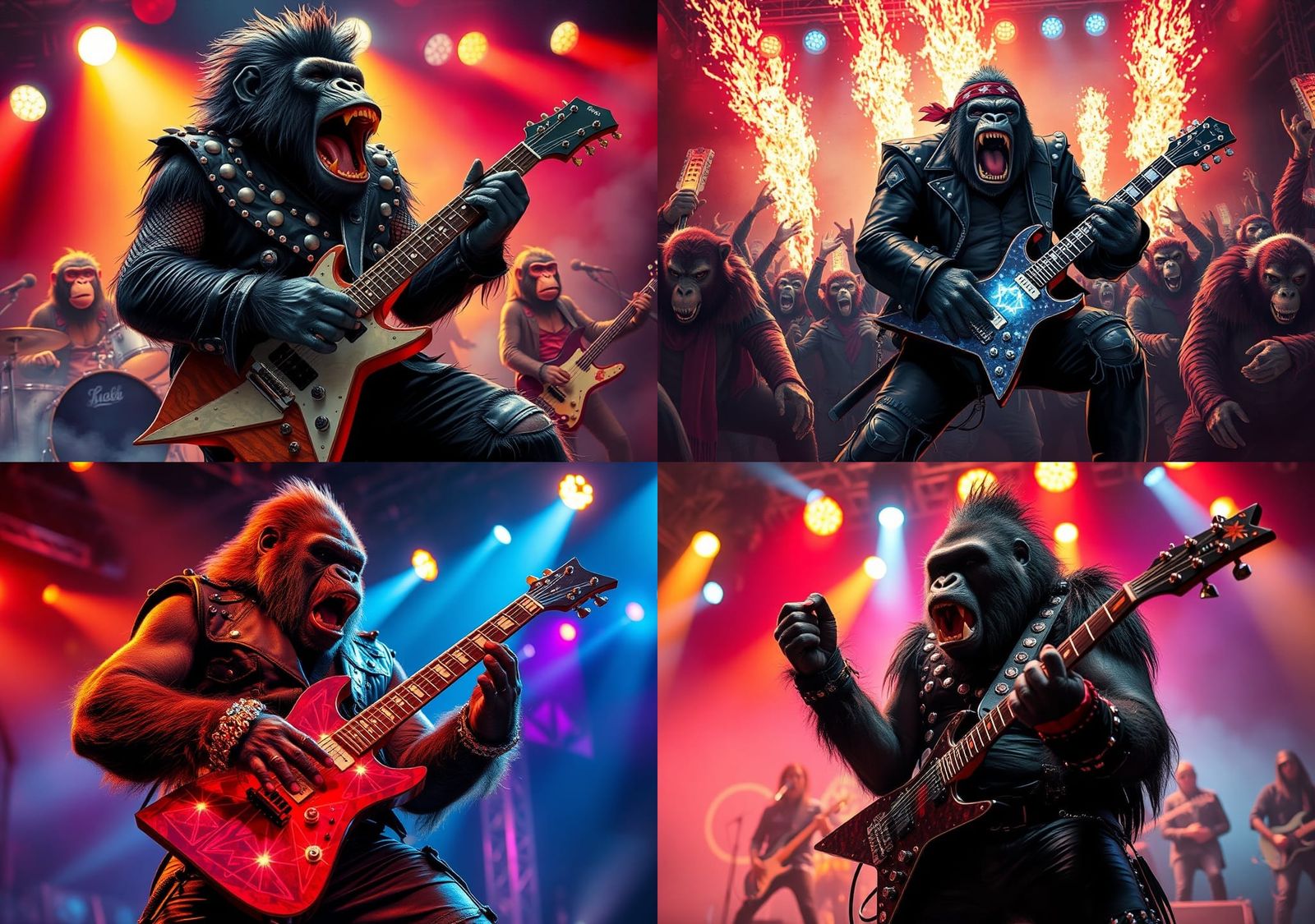 Gorilla's Heavy Metal Guitar Solo on Stage