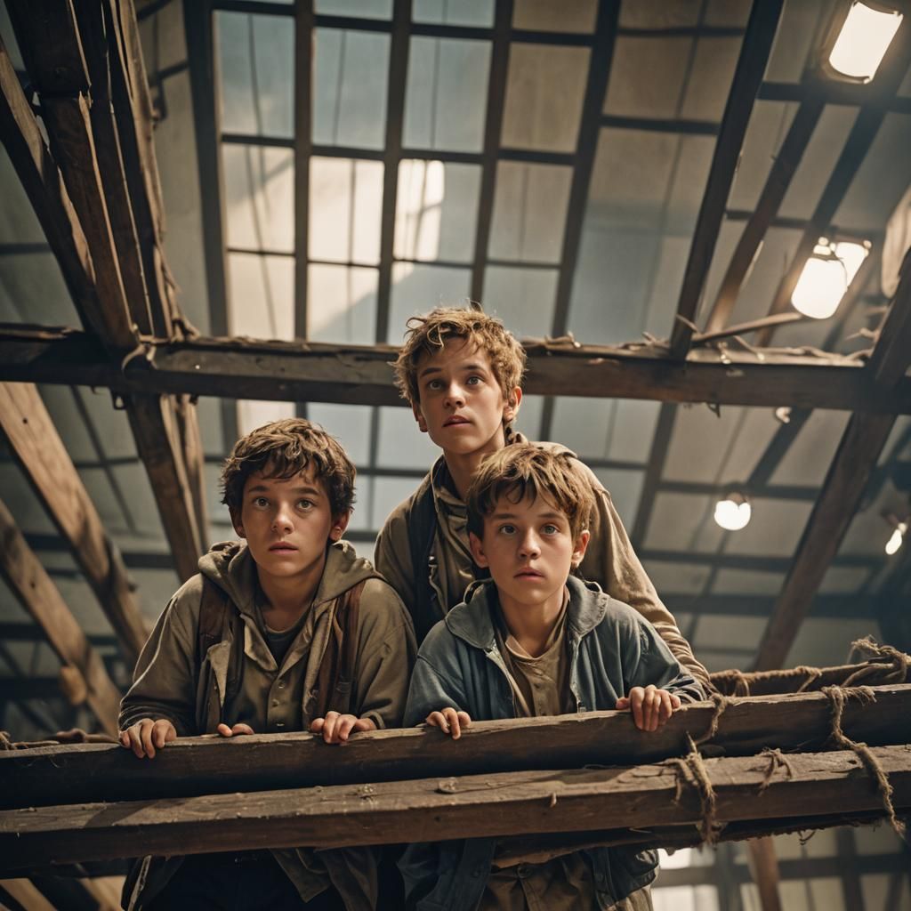 Boys Above Opera: A Cinematic Film Still