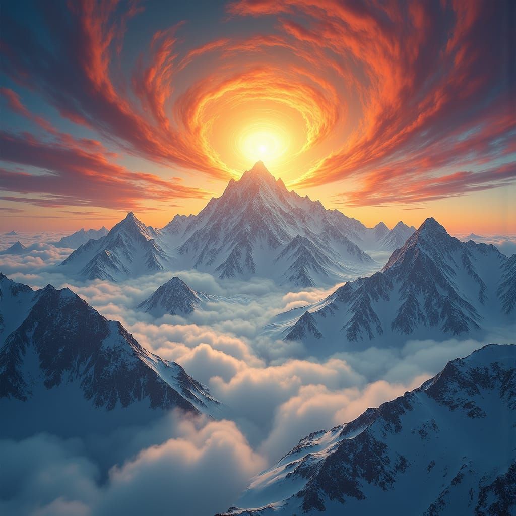 Ethereal Mount Kailash Landscape with Mystical Energies