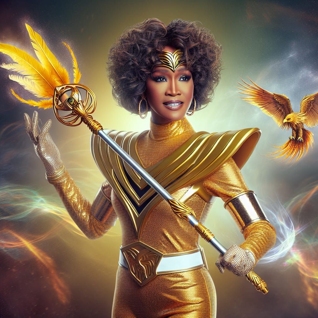 Whitney Houston as the Golden Phoenix Power Ranger Her weapon would be the Phoenix Feather Whip, which can heal allies a...