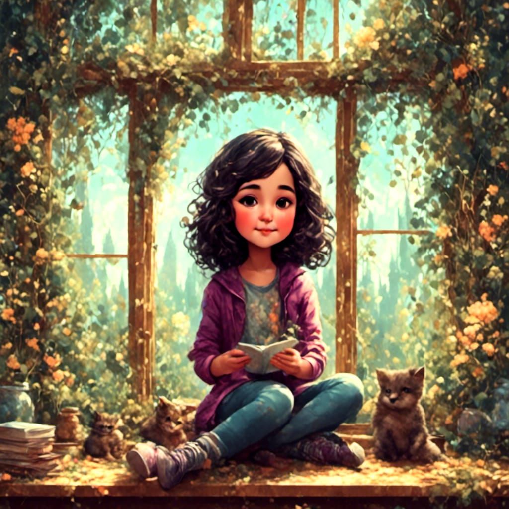 Chibified Anime Character in Lofi Animation Style