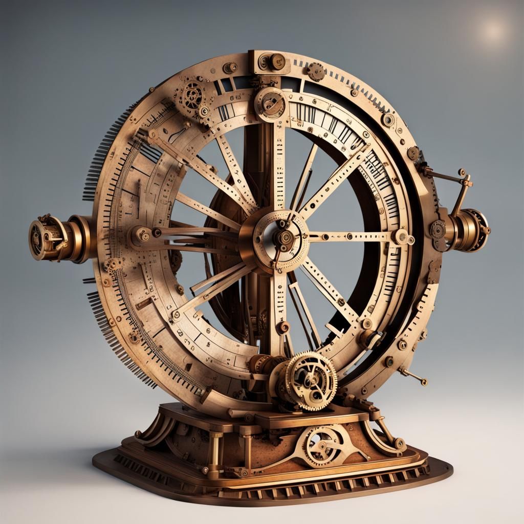 Steampunk Sundial with Intricate Clockwork
