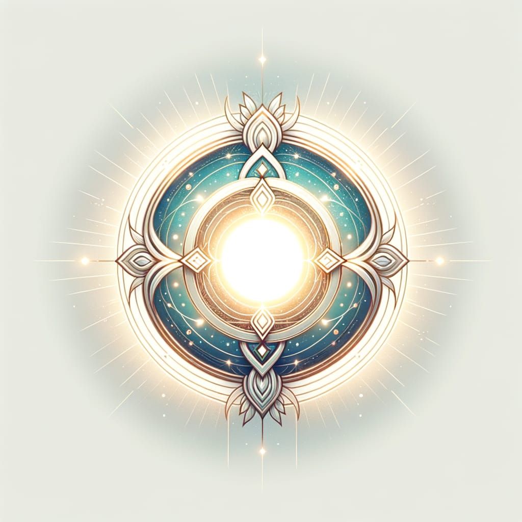 Luminous Sacred Portal in Minimalist Style