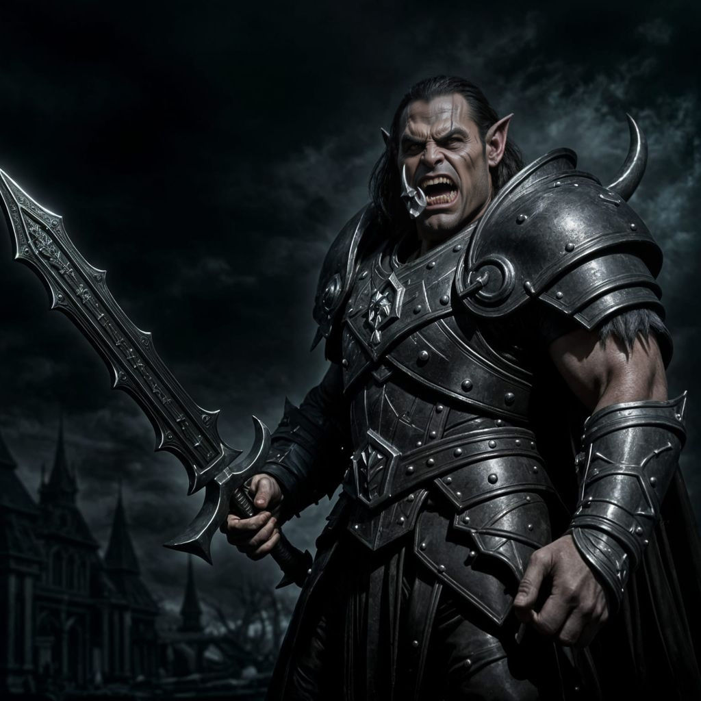 Epic Orc War Captain Portrait in High Fantasy Style