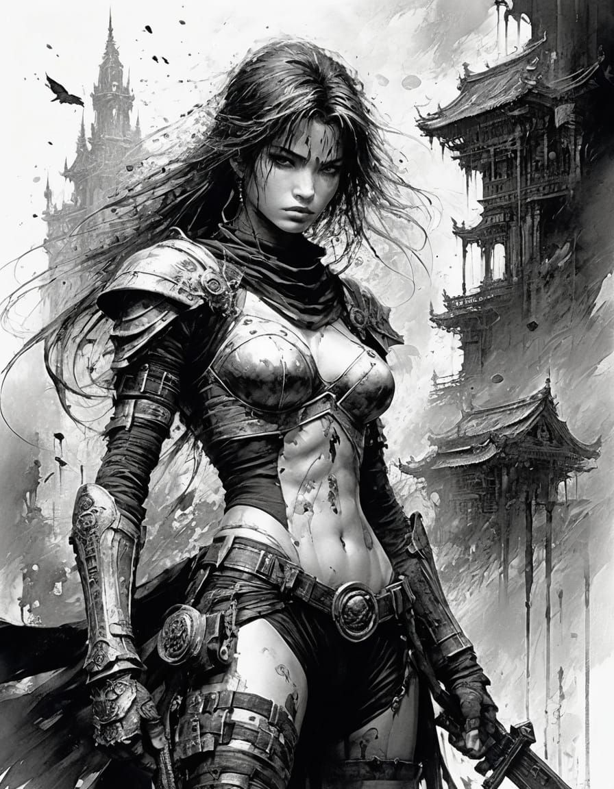 Abstract Black and White Art in Comic Style