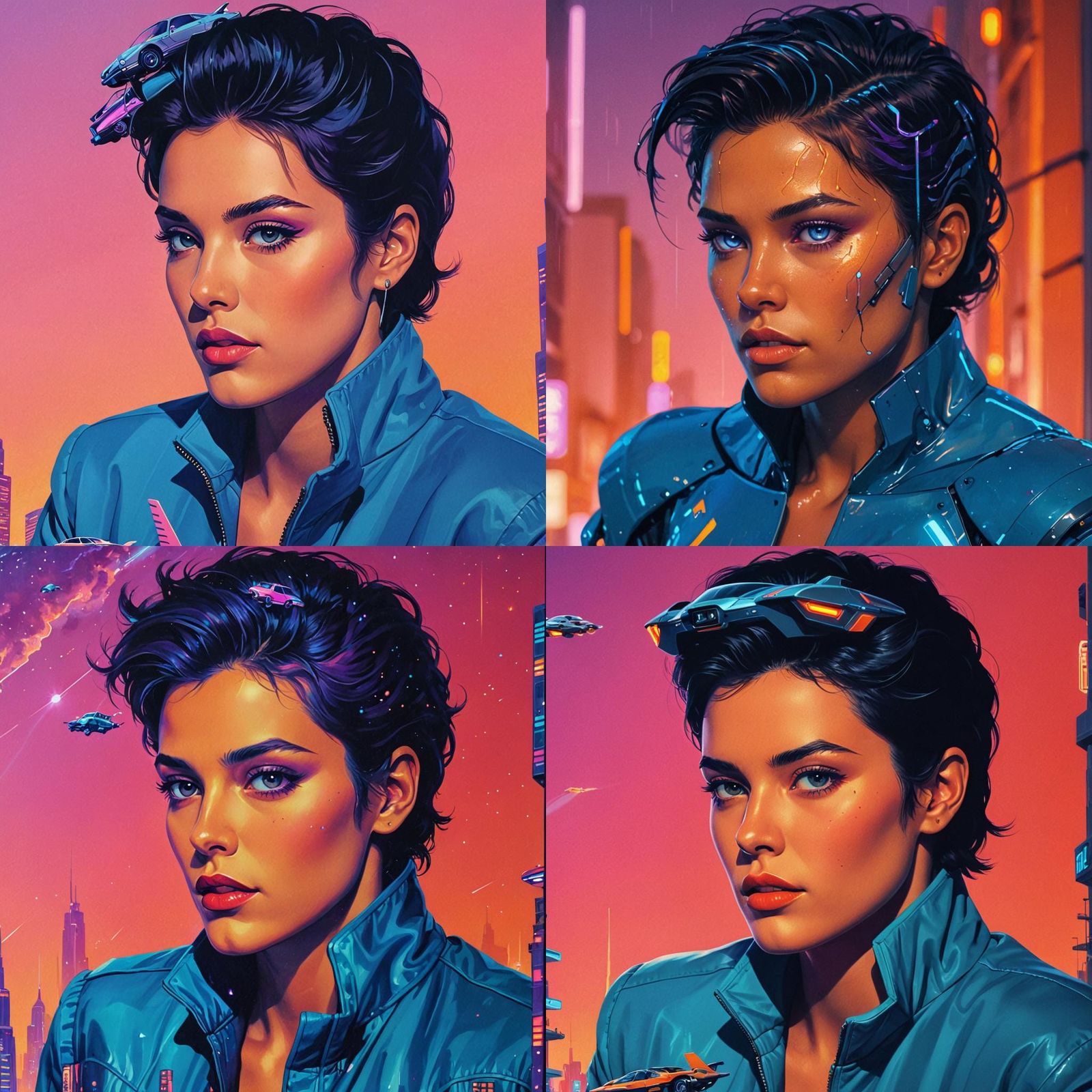 Retrofuturistic Concept Art in Gouache, Acrylic and Pastel