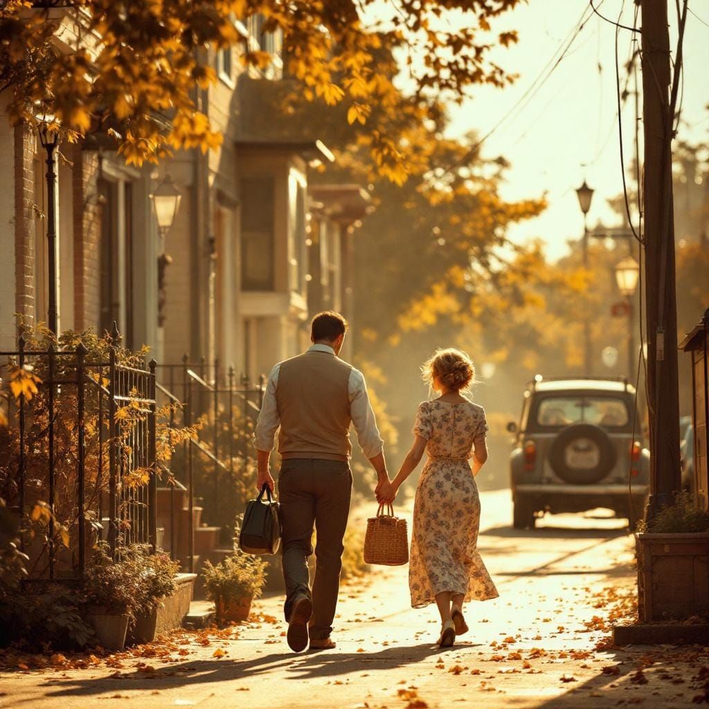 Nostalgic Street Scene in Rockwell/Leibovitz Style