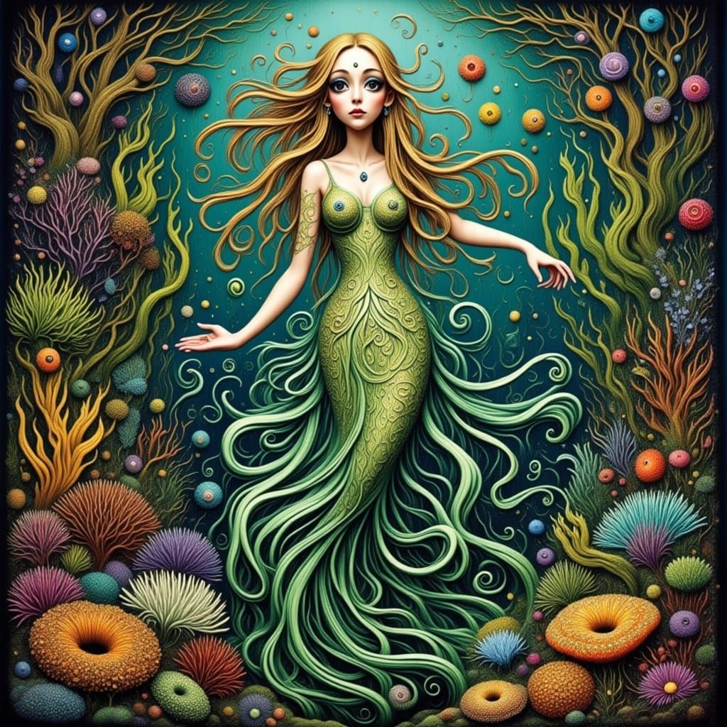 Mystical Sea Siren in Dreamlike Fantasy Art