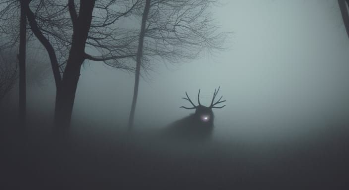 Eerie Nightmare Creature Lurking in Ominous Fog
