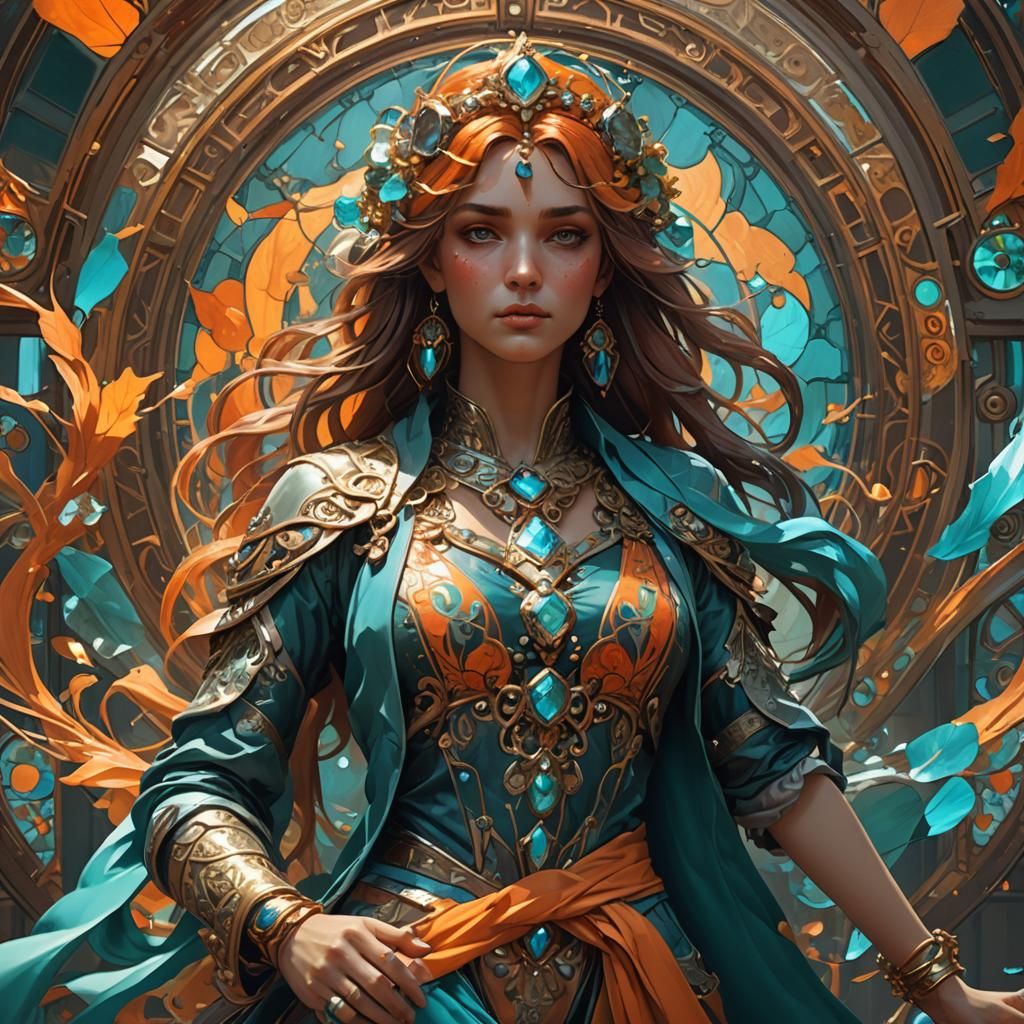 Hyperdetailed Concept Art in Orange and Teal