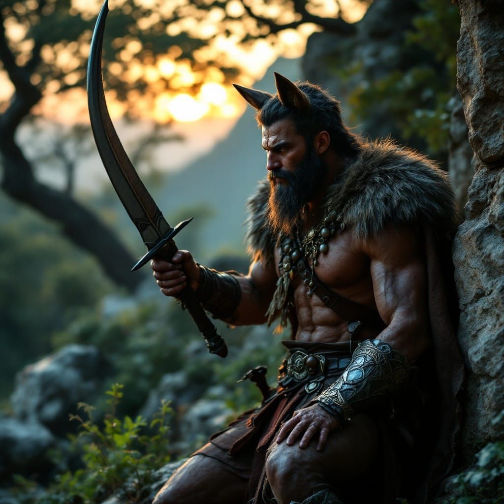 Neolithic Warrior Woman with Axe and Bow