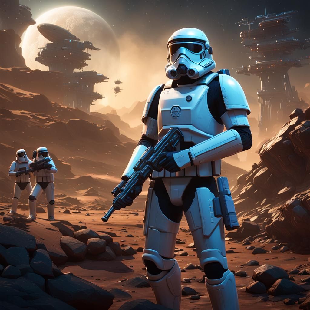 Imperial Space Trooper in 3D Game Style