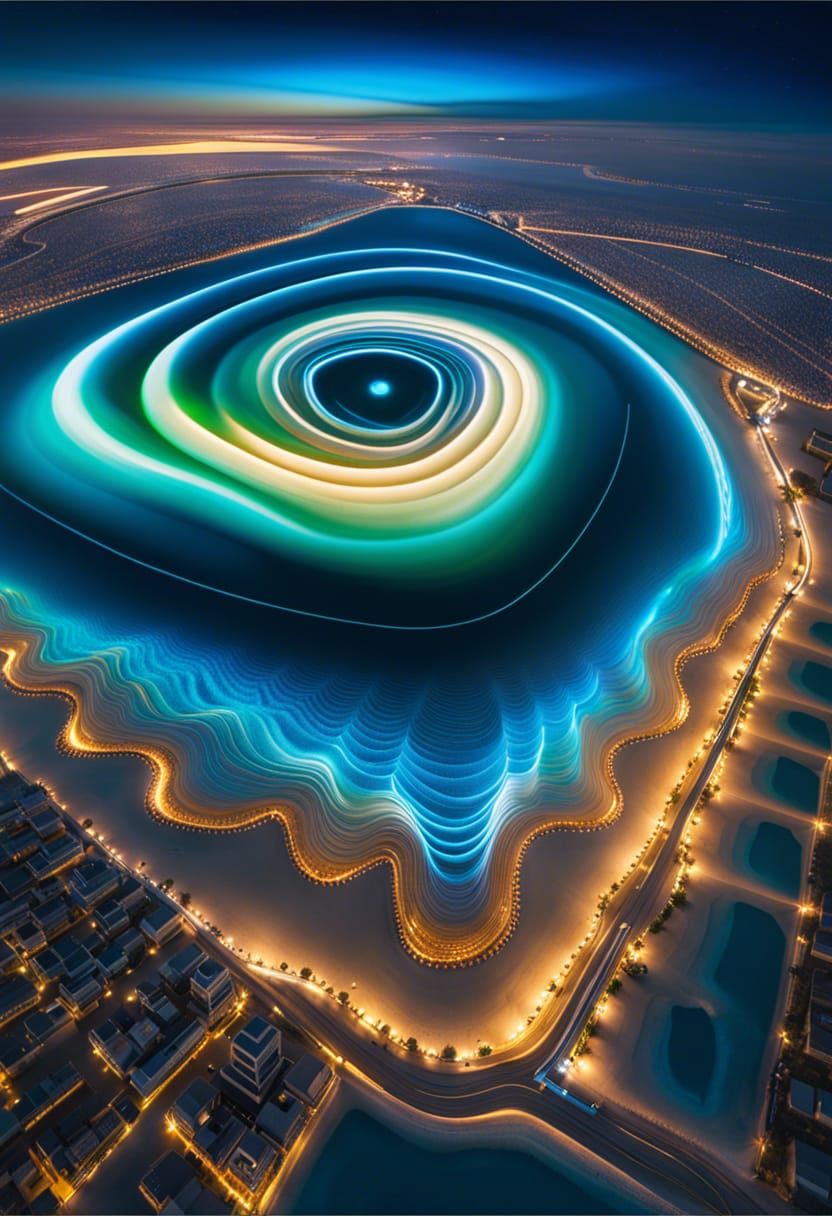 Futuristic Egypt in Mythological Time with Aurora Clouds