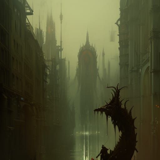 Dark Fantasy Techno Art in Deep Color