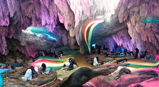 Rainbow Cave with Vibrant Colors