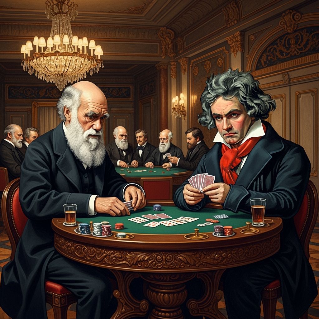 Darwin and Beethoven Play Poker, Baroque Style