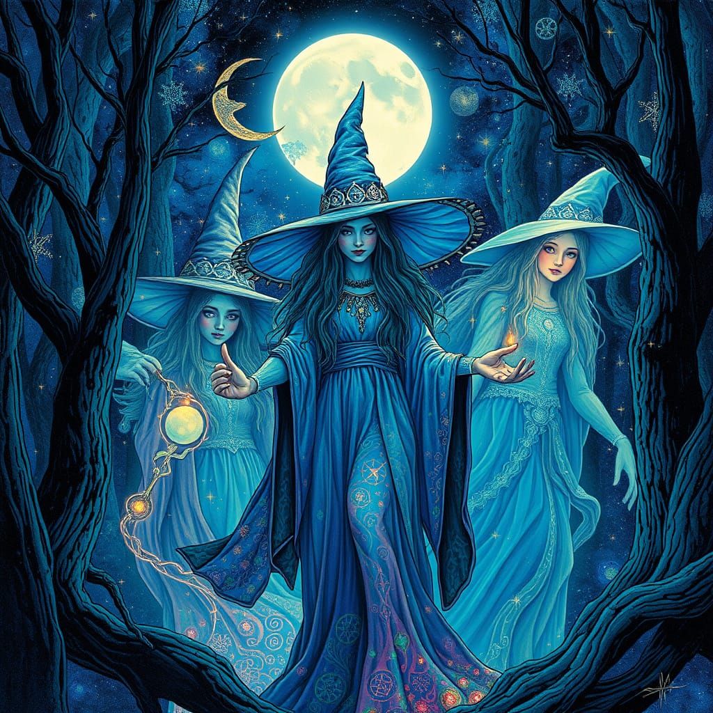 Cosmic Witches in Surreal Dreamscapes