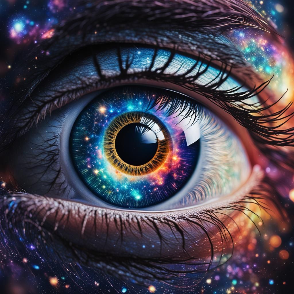 Galaxy Eye: Holographic Cosmic Illustration