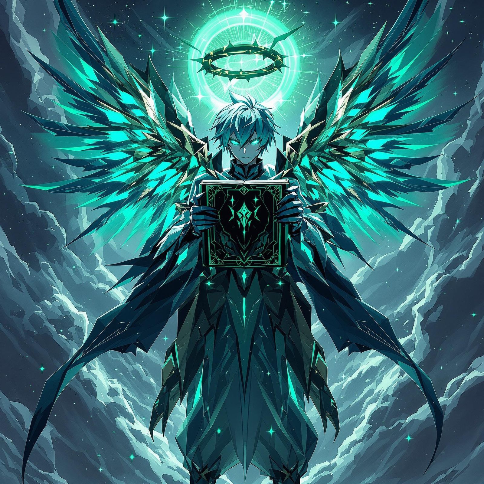 Cyan Anime Angel in Beatmania IIDX Style