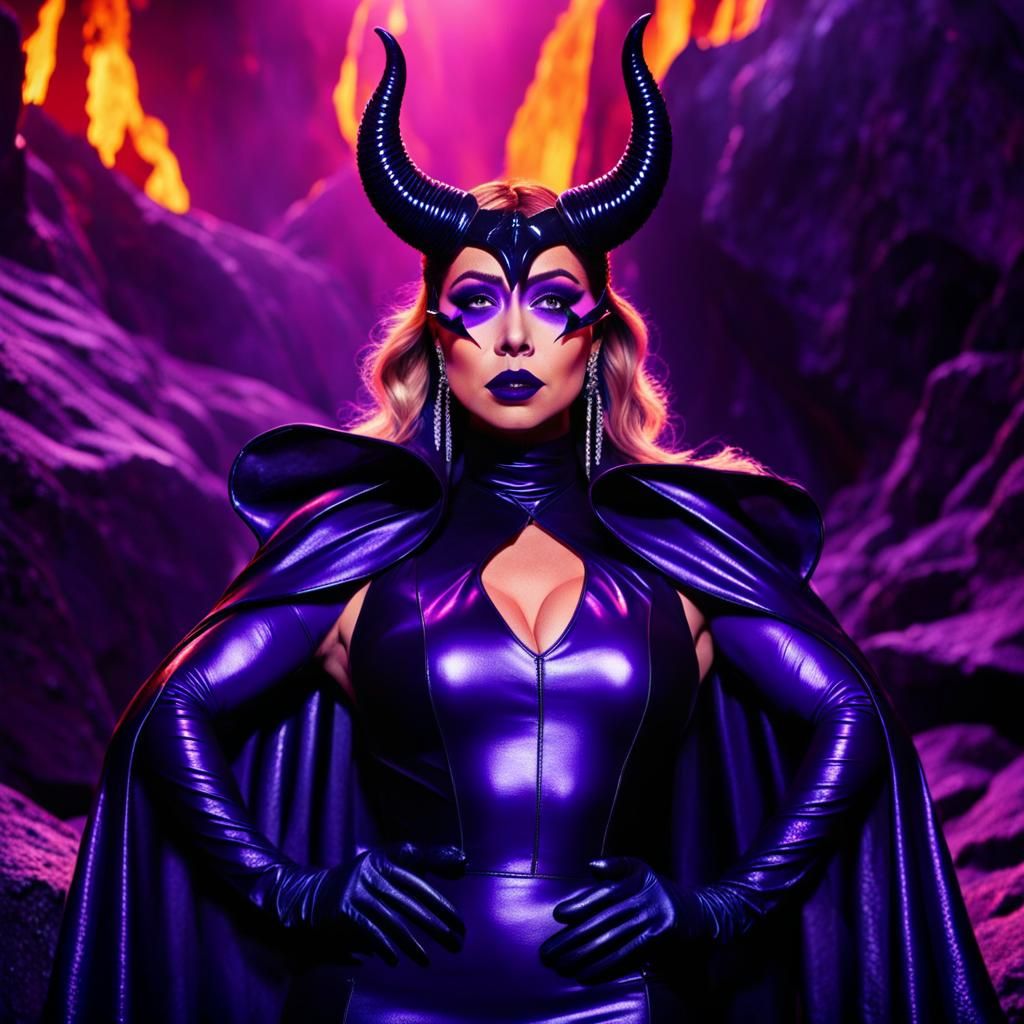 Mariah Carey as Synthwave Neon Queen She-Demon