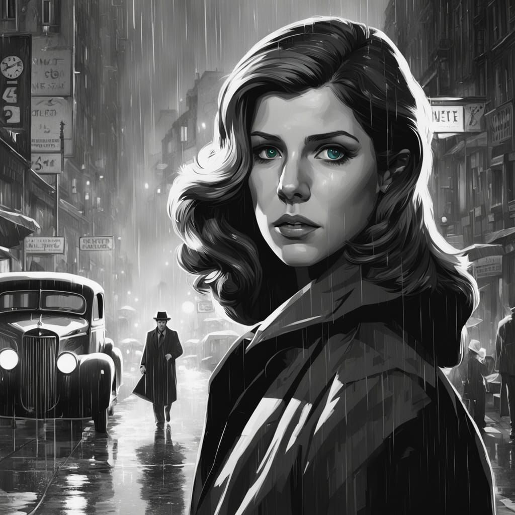 Anna Kendrick as a 1940s Film Noir Detective