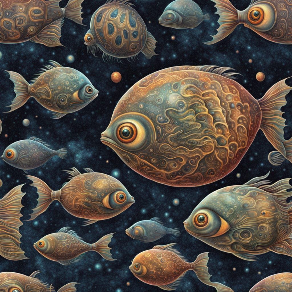 Eerie Freshwater Plimpies in Cosmic Horror Style