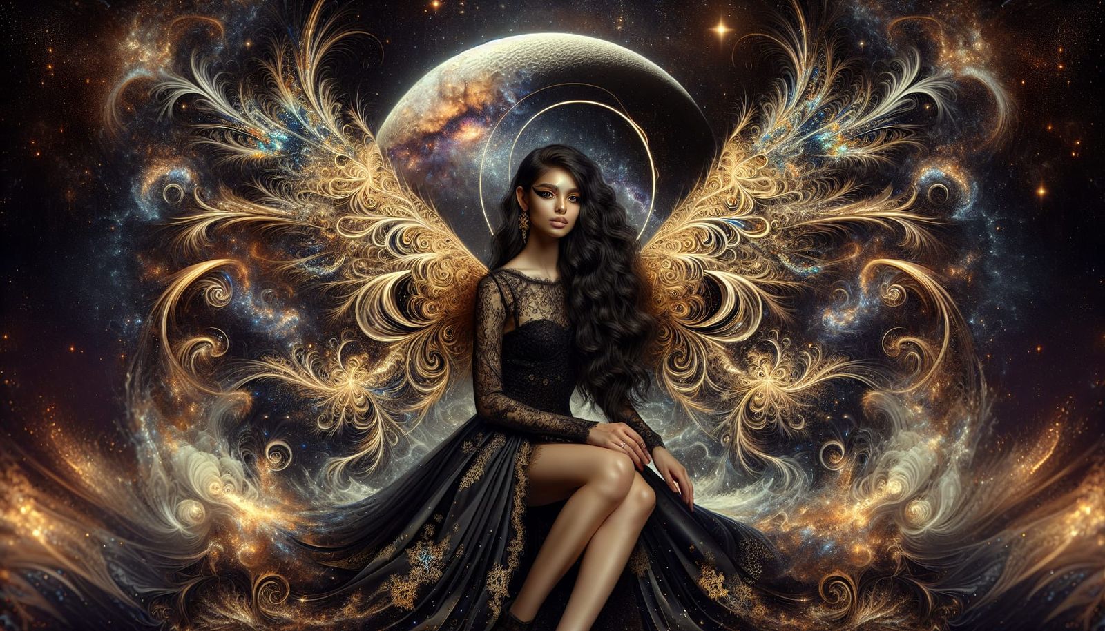 Ethereal Fairy in Astral Aurora, Amidst Cosmic Beauty