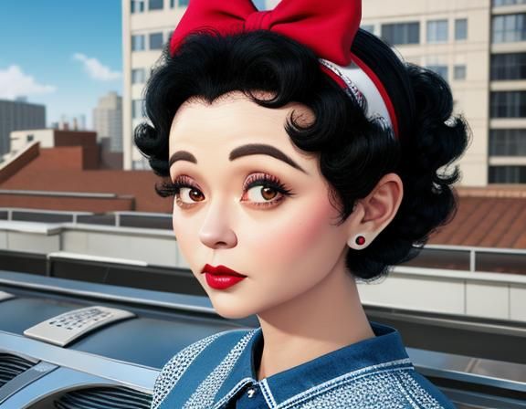 Photorealistic Betty Boop Does Laundry